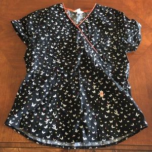 Butterfly scrub top